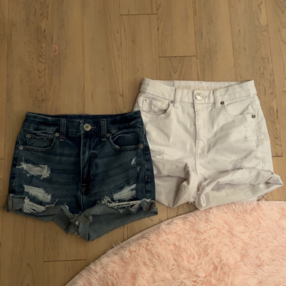 american eagle next level stretch high rise jean shorts both size 00